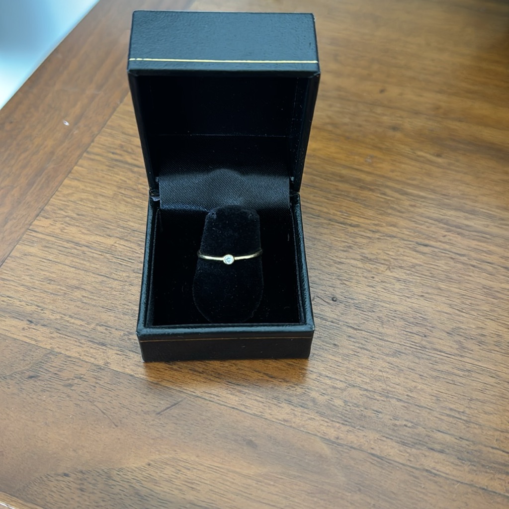 Jacquie Aiche 14k Yellow Gold Round Diamond Bezel Waif Ring